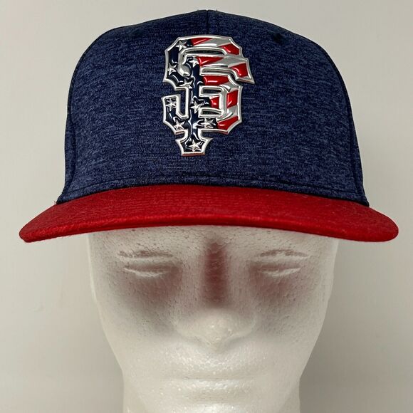 San Francisco Giants Hat Baseball Cap USA American Flag New Era Blue Fitted 7 - Picture 2 of 10